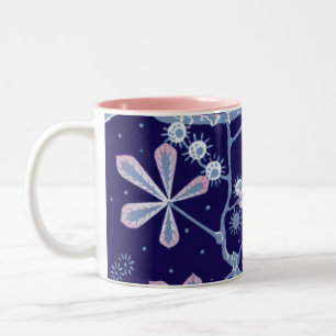 Caneca De Café Em Dois Tons Damask Frost Flower Mug