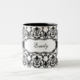 Caneca De Café Em Dois Tons Damask Mug Adicionar Seu Nome