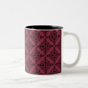 Caneca De Café Em Dois Tons Damask Mug, Magenta, Perfeitamente Polida