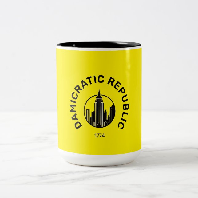Caneca De Café Em Dois Tons Damicratic Mug (Centro)