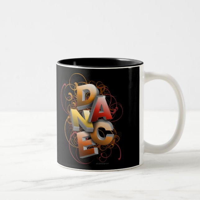 Caneca De Café Em Dois Tons dança 3D (queda) (Direita)