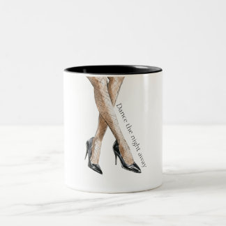 Caneca De Café Em Dois Tons Dança a Noite Inteira Pernas Saltos Altos