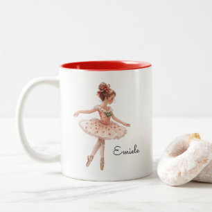Caneca De Café Em Dois Tons Dança de Balé de Natal