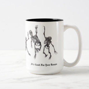 Caneca De Café Em Dois Tons Dança de esqueleto