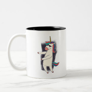 Caneca De Café Em Dois Tons Dança de Fio Unicorn