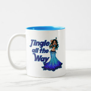 Caneca De Café Em Dois Tons Dançarina de barriga azul