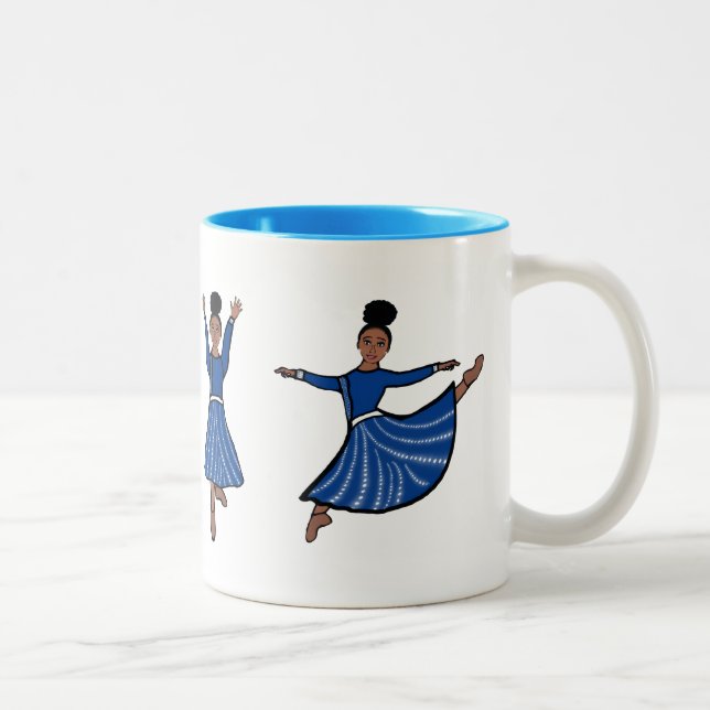Caneca De Café Em Dois Tons Dançarina de Diamante Azul #1 (Direita)