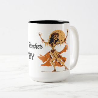 Caneca De Café Em Dois Tons Dançarina de esqueleto de Vintage Halloween assust