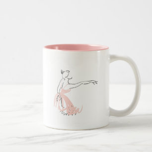 Caneca De Café Em Dois Tons Dançarino de balé da bailarina