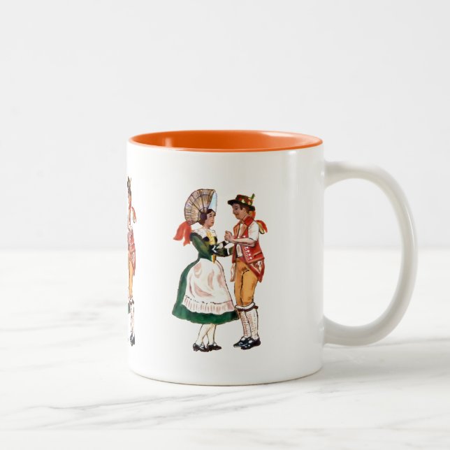 Caneca De Café Em Dois Tons Dançarinos suíços (Direita)