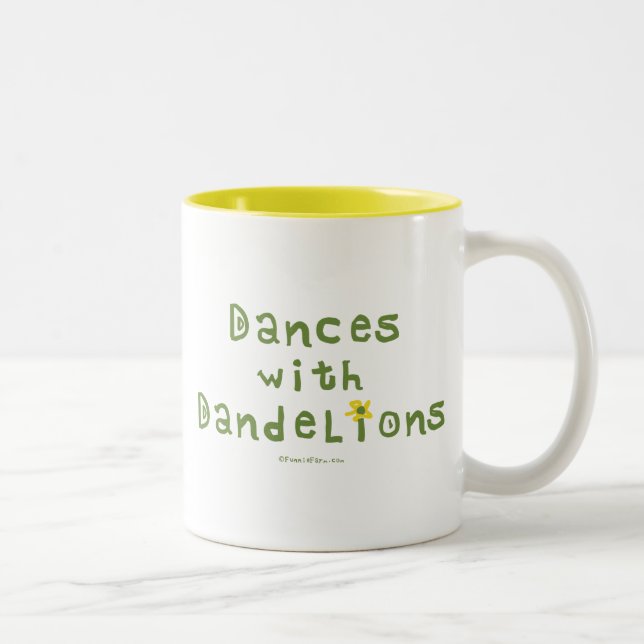 Caneca De Café Em Dois Tons Danças com dentes-de-leão (Direita)