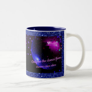 Caneca De Café Em Dois Tons Dance Floor Disco Ball Mug