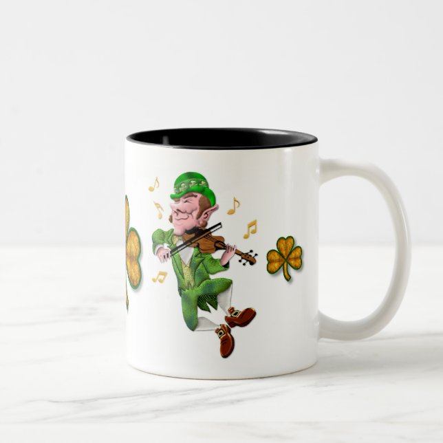 Caneca De Café Em Dois Tons Dancing Leprechauun (Direita)