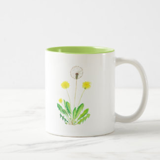 Caneca De Café Em Dois Tons Dandelion Delight Mug De Duas Toneladas (Mão Direi