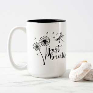 Caneca De Café Em Dois Tons Dandelion Dragonfly Apenas Respira