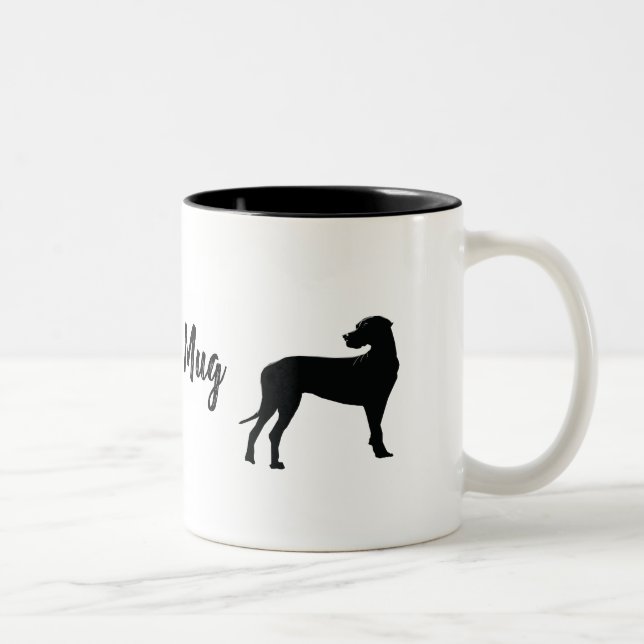 Caneca De Café Em Dois Tons Dane Preto, Cachorro Grande (Direita)