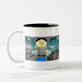 Caneca De Café Em Dois Tons Danny Duck no ginásio