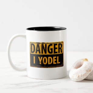 Caneca De Café Em Dois Tons DANO I YODEL Sinal engraçado gritando metal enferr