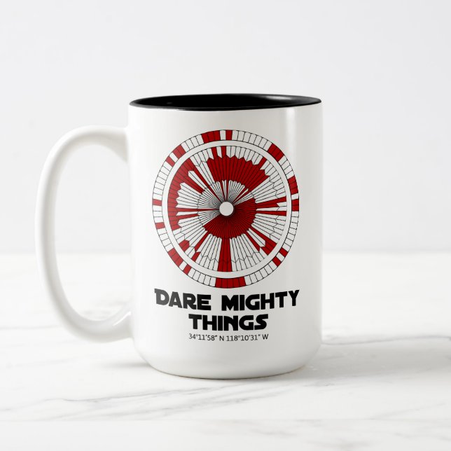 Caneca De Café Em Dois Tons Dare Mighty Things Perseverance Mars Rover Landing (Esquerda)