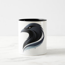 Caneca De Café Em Dois Tons Dark Bird Art