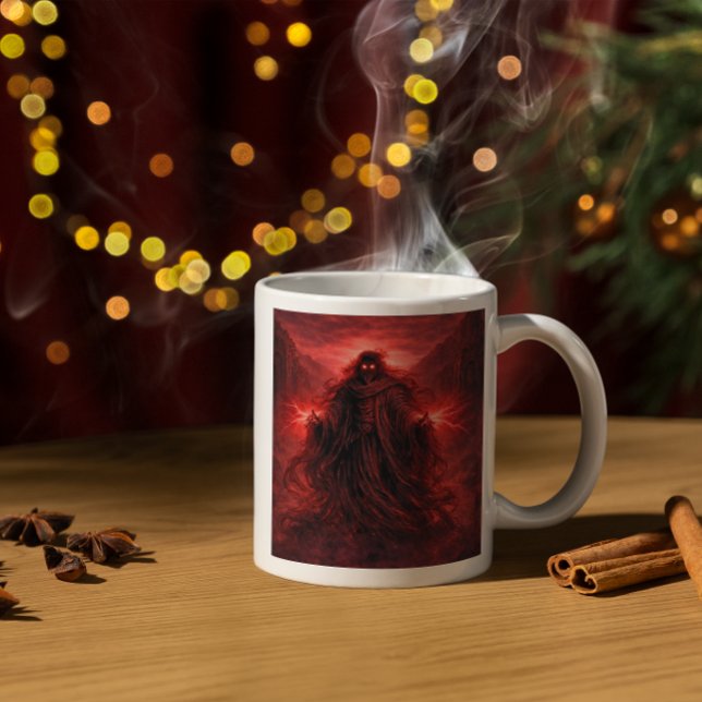 Caneca De Café Em Dois Tons Dark God Symbol Gothic Fantasy  (Criador carregado)
