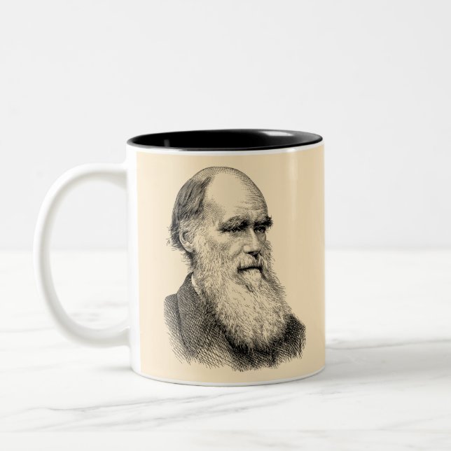 Caneca De Café Em Dois Tons Darwin Retrait Evolution/ Charles Darwin (Esquerda)