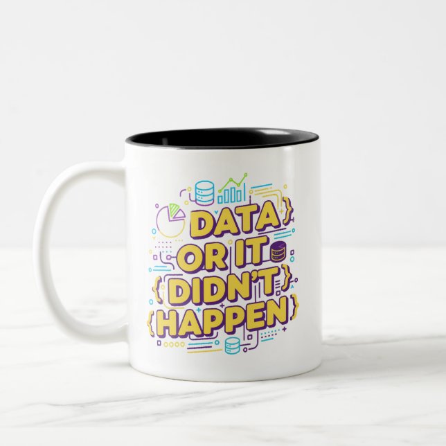 Caneca De Café Em Dois Tons Data Science Design - Dados ou isso não aconteceu (Esquerda)