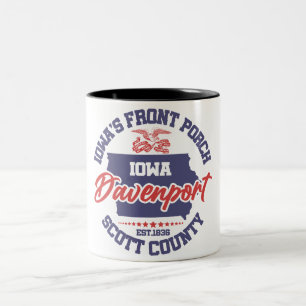 Caneca De Café Em Dois Tons Davenport,Iowa