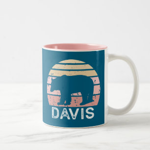 Caneca De Café Em Dois Tons Davis West Virginia Retro Bear