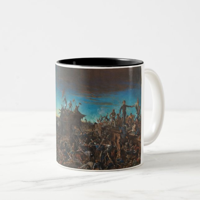 Caneca De Café Em Dois Tons Dawn no Álamo (Frente Esquerda)