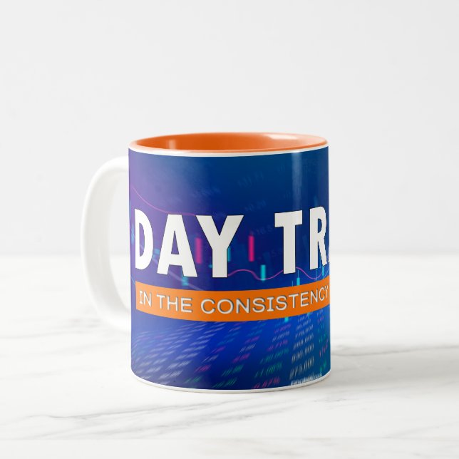 Caneca De Café Em Dois Tons day trader (Frente Esquerda)