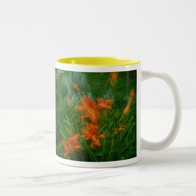 Caneca De Café Em Dois Tons Daylílias laranja (Direita)