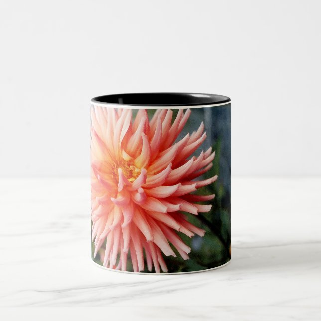 Caneca De Café Em Dois Tons Dazzling Dahlia Flower (Centro)