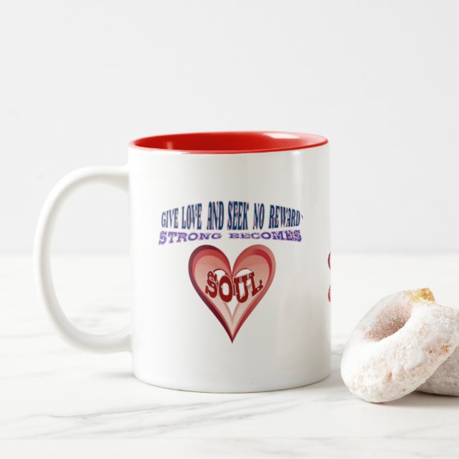 Caneca De Café Em Dois Tons Dê Amor (Com Donut)