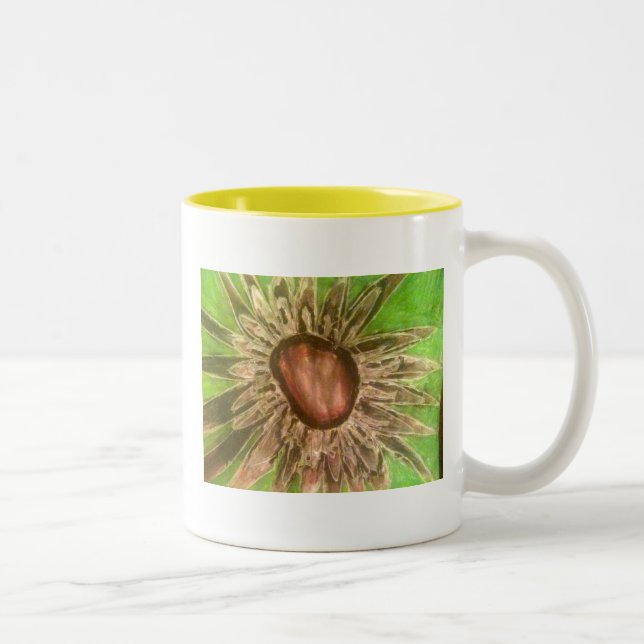 Caneca De Café Em Dois Tons De "flor Beautifiul " (Direita)