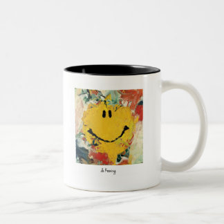 Caneca De Café Em Dois Tons de kooning feliz face mug