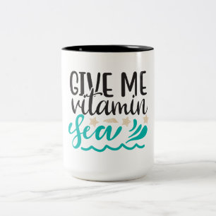 Caneca De Café Em Dois Tons Dê-me Mar de Vitamina