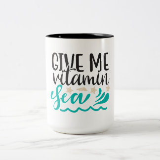 Caneca De Café Em Dois Tons Dê-me Mar de Vitamina