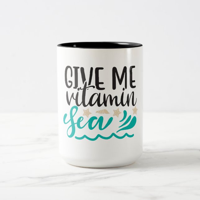 Caneca De Café Em Dois Tons Dê-me Mar de Vitamina (Centro)