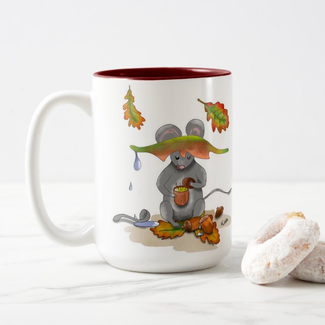 Caneca De Café Em Dois Tons DE Tasse/Mug Herbst/Autumn Maus/Mouse (Com Donut)