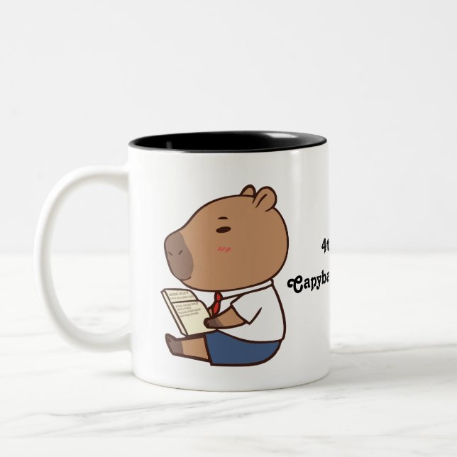 Caneca De Café Em Dois Tons De volta à escola Engraçado Capybara Mug | Estudan (Esquerda)