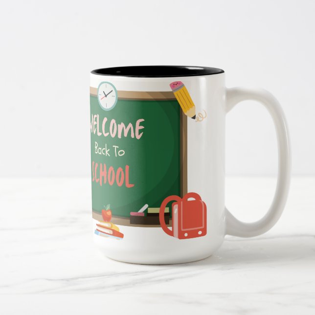 Caneca De Café Em Dois Tons De volta à escola Mug (Direita)