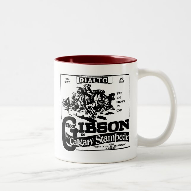 Caneca De Café Em Dois Tons DEBANDADA 1925 de Gibson CALGARY da buzina (Direita)
