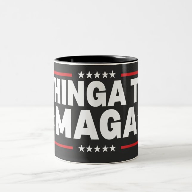 Caneca De Café Em Dois Tons Declaração Chinga Tu MAGA (Centro)