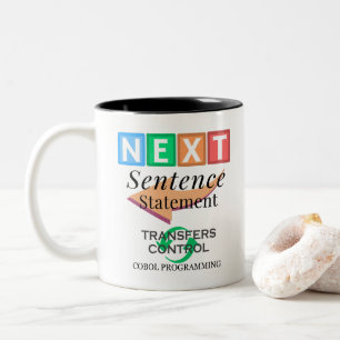 Caneca De Café Em Dois Tons Declaração da Próxima Sentença em Programação Cobo