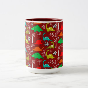 Caneca De Café Em Dois Tons Decoração de berçário de dinossauro para crianças