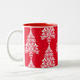 Caneca De Café Em Dois Tons Decoração de Natal Nórdica
