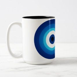 Caneca De Café Em Dois Tons Decoração espiritual: O Mau Azul Eterno