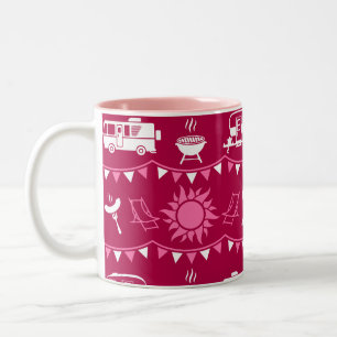 Caneca De Café Em Dois Tons Decoração inicial do acampamento Caravan
