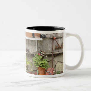 Caneca De Café Em Dois Tons Decorações em cerca de madeira, Ilha Catalina,
